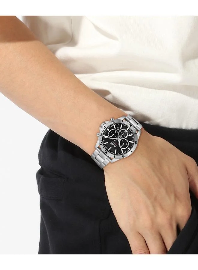 BOSS  Troper Collection Chronograph Quartz Watch For Men With Silver Stainless Steel Bracelet - 1514057 for Men | Best Price UAE